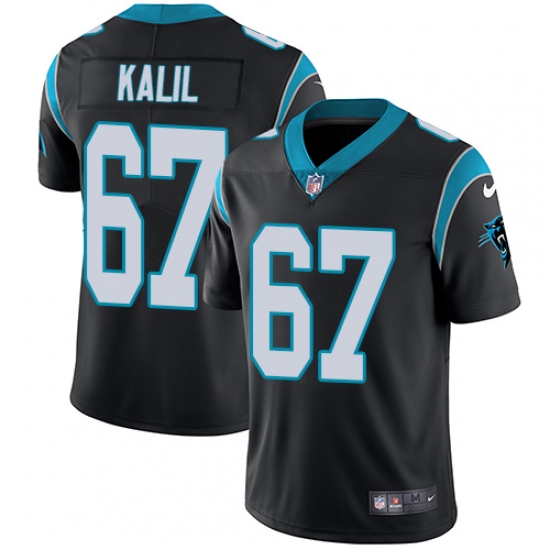 Youth Nike Carolina Panthers 67 Ryan Kalil Black Team Color Vapor Untouchable Limited Player NFL Jersey