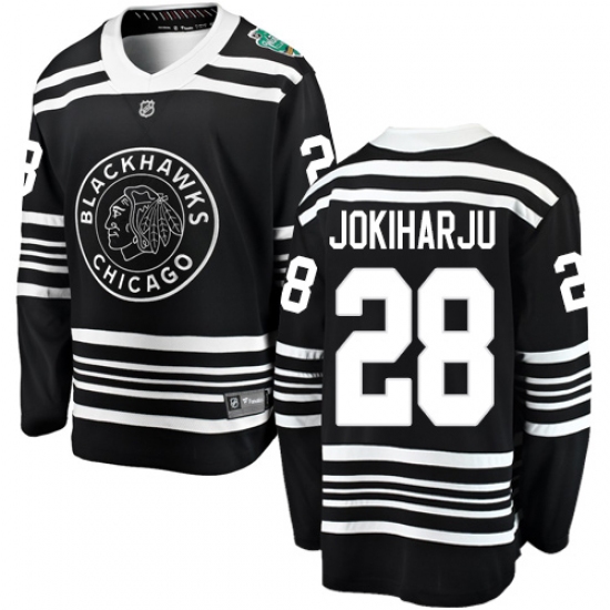 Men's Chicago Blackhawks 28 Henri Jokiharju Black 2019 Winter Classic Fanatics Branded Breakaway NHL Jersey