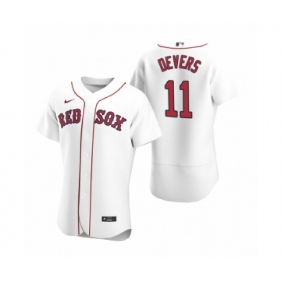 Men's Boston Red Sox 11 Rafael Devers Nike White Authentic 2020 Home Jersey