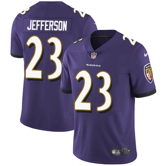 Youth Nike Baltimore Ravens 23 Tony Jefferson Purple Team Color Vapor Untouchable Limited Player NFL Jersey