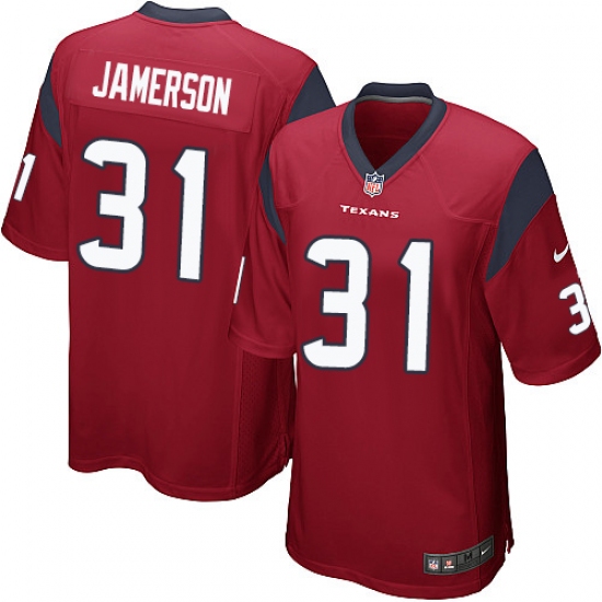 Men's Nike Houston Texans 31 Natrell Jamerson Game Red Alternate NFL Jersey