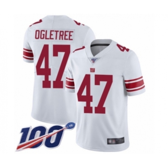 Men's New York Giants 47 Alec Ogletree White Vapor Untouchable Limited Player 100th Season Football Jersey