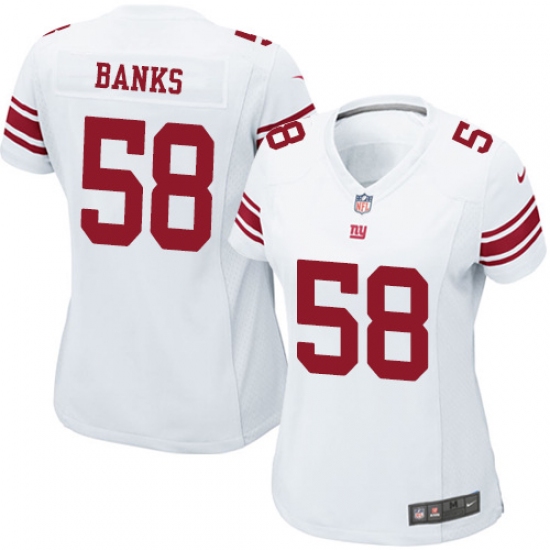 Women's Nike New York Giants 58 Carl Banks Game White NFL Jersey