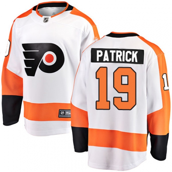 Men's Philadelphia Flyers 19 Nolan Patrick Fanatics Branded White Away Breakaway NHL Jersey