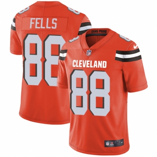 Men's Nike Cleveland Browns 88 Darren Fells Orange Alternate Vapor Untouchable Limited Player NFL Jersey