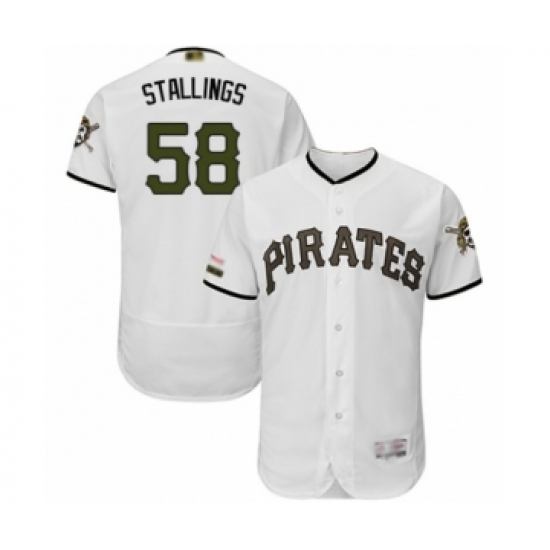 Men's Pittsburgh Pirates 58 Jacob Stallings White Alternate Authentic Collection Flex Base Baseball Player Jersey