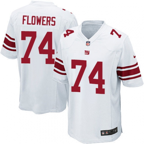 Men's Nike New York Giants 74 Ereck Flowers Game White NFL Jersey