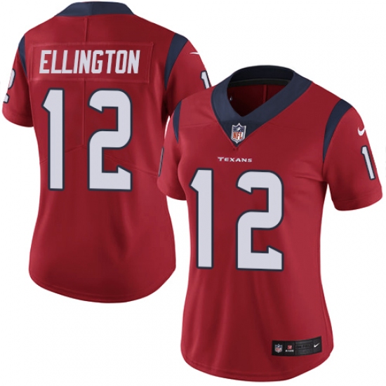 Women's Nike Houston Texans 12 Bruce Ellington Red Alternate Vapor Untouchable Elite Player NFL Jersey