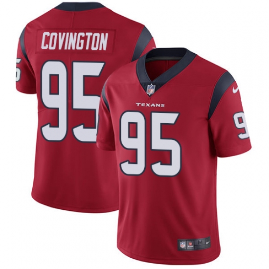 Men's Nike Houston Texans 95 Christian Covington Limited Red Alternate Vapor Untouchable NFL Jersey