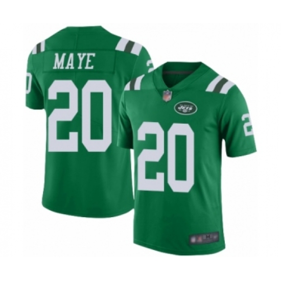 Men's New York Jets 20 Marcus Maye Elite Green Rush Vapor Untouchable Football Jersey