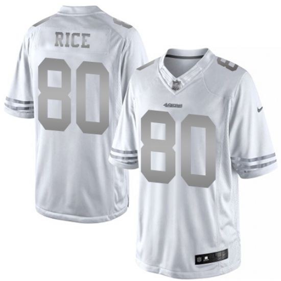 Men's Nike San Francisco 49ers 80 Jerry Rice Limited White Platinum NFL Jersey