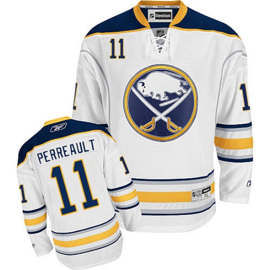 Men's Reebok Buffalo Sabres 11 Gilbert Perreault Authentic White Away NHL Jersey