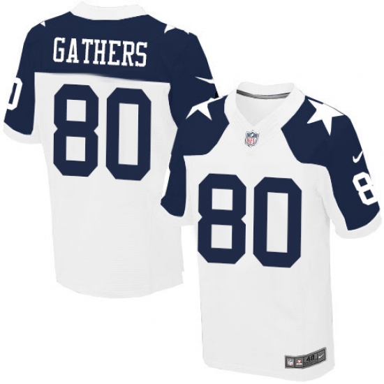 Men's Nike Dallas Cowboys 80 Rico Gathers Elite White Throwback Alternate NFL Jersey