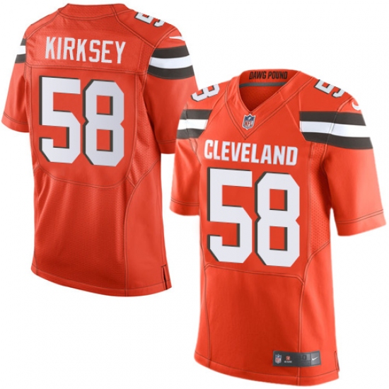 Men's Nike Cleveland Browns 58 Christian Kirksey Elite Orange Alternate NFL Jersey
