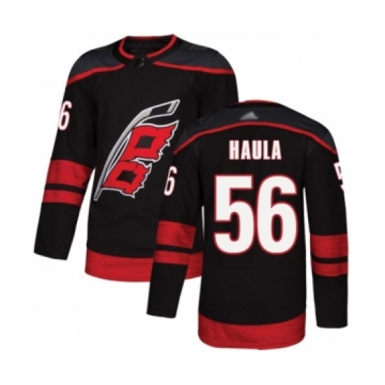 Men's Carolina Hurricanes 56 Erik Haula Authentic Black Alternate Hockey Jersey