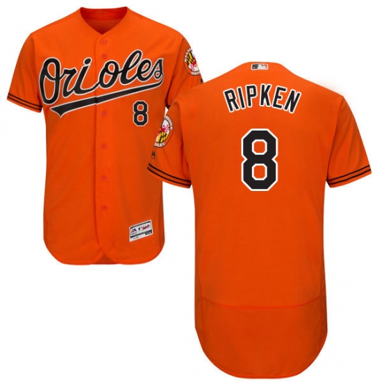 Men's Majestic Baltimore Orioles 8 Cal Ripken Orange Alternate Flex Base Authentic Collection MLB Jersey