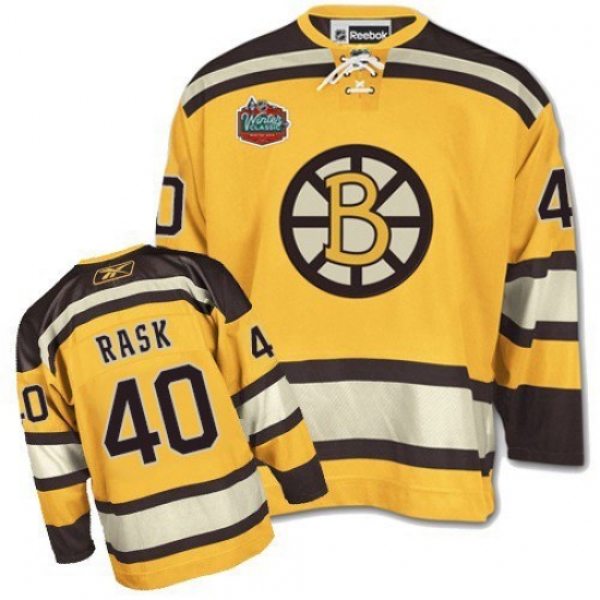 Women's Reebok Boston Bruins 40 Tuukka Rask Authentic Gold Winter Classic NHL Jersey