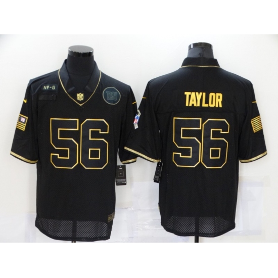 Men's New York Giants 56 Lawrence Taylor Olive Gold Salute To Service Limited Jersey