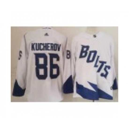 Men's Tampa Bay Lightning 86 Nikita Kucherov White 2022 Stadium Series Authentic Jersey