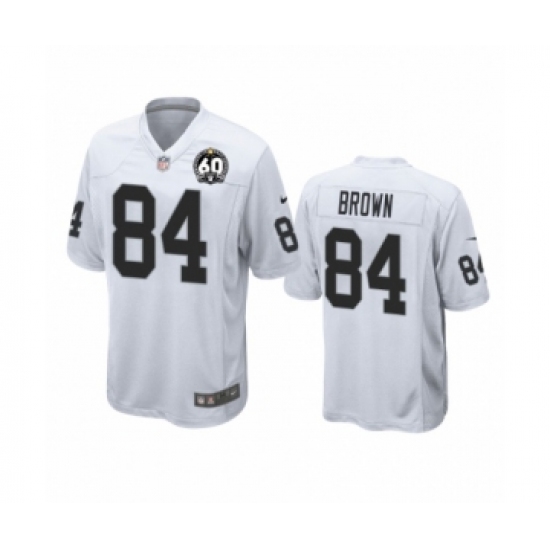 Men's Oakland Raiders 84 Antonio Brown Game 60th Anniversary White Football Jersey