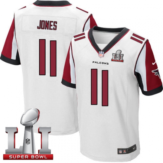 Men's Nike Atlanta Falcons 11 Julio Jones Elite White Super Bowl LI 51 NFL Jersey