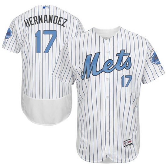 Men's Majestic New York Mets 17 Keith Hernandez Authentic White 2016 Father's Day Fashion Flex Base MLB Jersey