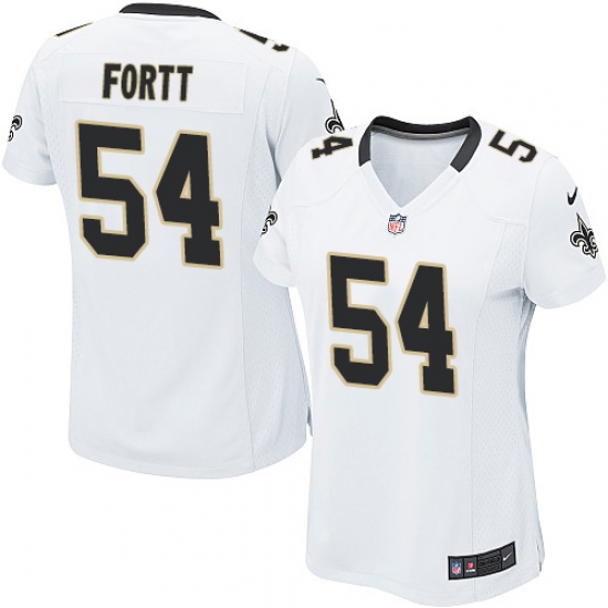 Women's Nike New Orleans Saints 54 Khairi Fortt Game White NFL Jersey