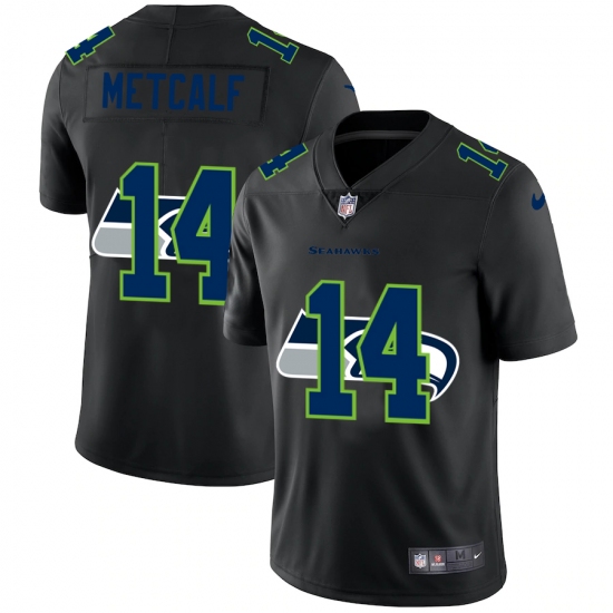 Men's Seattle Seahawks 14 D.K. Metcalf Black Nike Black Shadow Edition Limited Jersey