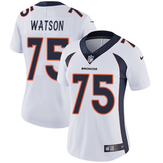 Women's Nike Denver Broncos 75 Menelik Watson Elite White NFL Jersey