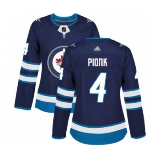 Women's Winnipeg Jets 4 Neal Pionk Authentic Navy Blue Home Hockey Jersey