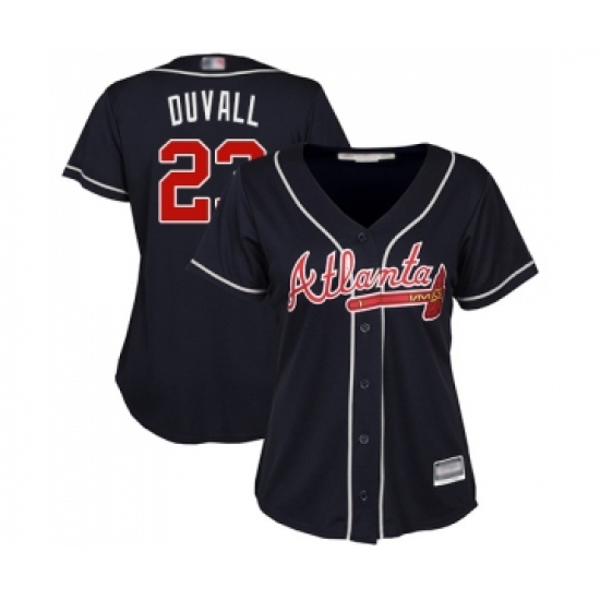 Women's Atlanta Braves 23 Adam Duvall Replica Blue Alternate Road Cool Base Baseball Jersey