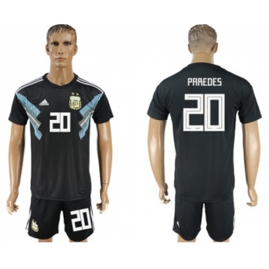 Argentina 20 Paredes Away Soccer Country Jersey