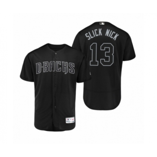 Men's Arizona Diamondbacks 13 Nick Ahmed Slick Nick Black 2019 Players Weekend Authentic Jersey