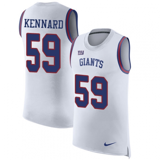 Men's Nike New York Giants 59 Devon Kennard Limited White Rush Player Name & Number Tank Top NFL Jersey