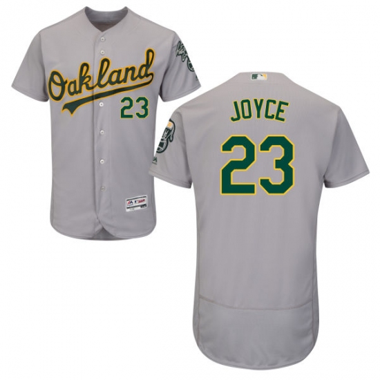 Men's Majestic Oakland Athletics 23 Matt Joyce Grey Flexbase Authentic Collection MLB Jersey