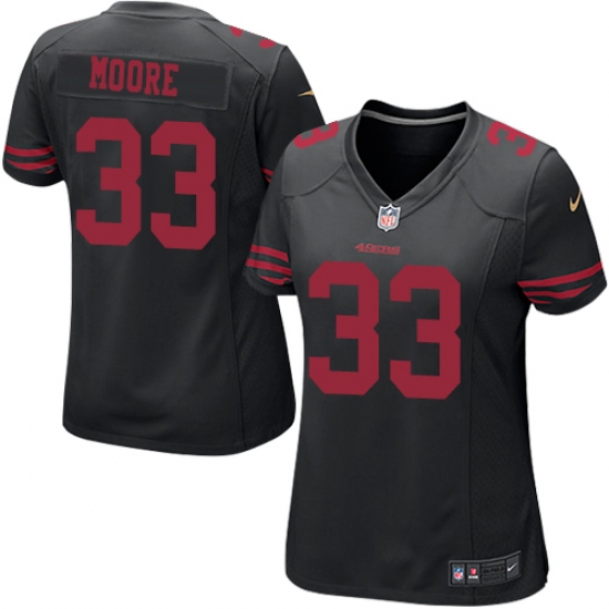Women Nike San Francisco 49ers 33 Tarvarius Moore Game Black NFL Jersey