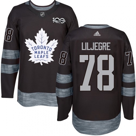 Men's Adidas Toronto Maple Leafs 78 Timothy Liljegren Authentic Black 1917-2017 100th Anniversary NHL Jersey