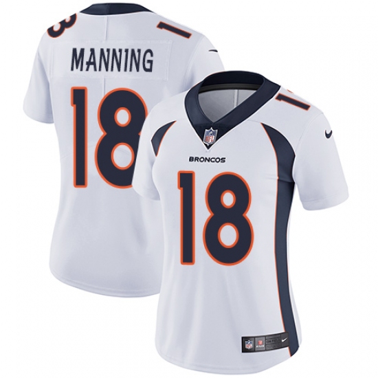 Women's Nike Denver Broncos 18 Peyton Manning Elite White NFL Jersey
