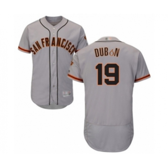 Men's San Francisco Giants 19 Mauricio Dubon Grey Road Flex Base Authentic Collection Baseball Player Jersey