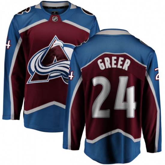 Men's Colorado Avalanche 24 A.J. Greer Fanatics Branded Maroon Home Breakaway NHL Jersey