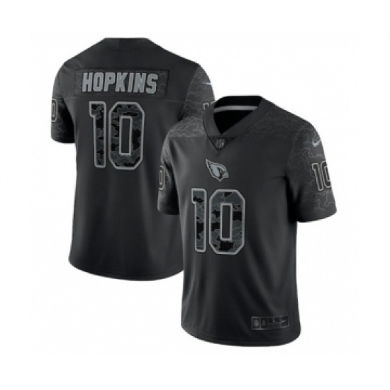 Men's Arizona Cardinals 10 DeAndre Hopkins Black Reflective Limited Stitched Football Jersey