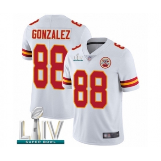Men's Kansas City Chiefs 88 Tony Gonzalez White Vapor Untouchable Limited Player Super Bowl LIV Bound Football Jersey