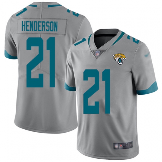 Men's Jacksonville Jaguars 21 C.J. Henderson Silver Stitched Limited Inverted Legend Jersey