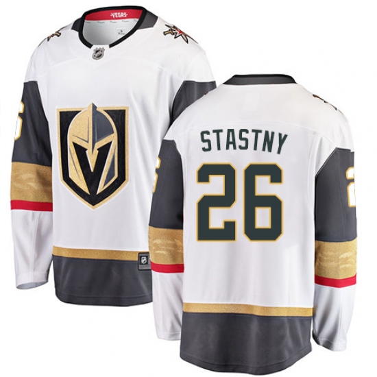 Youth Vegas Golden Knights 26 Paul Stastny Authentic White Away Fanatics Branded Breakaway NHL Jersey