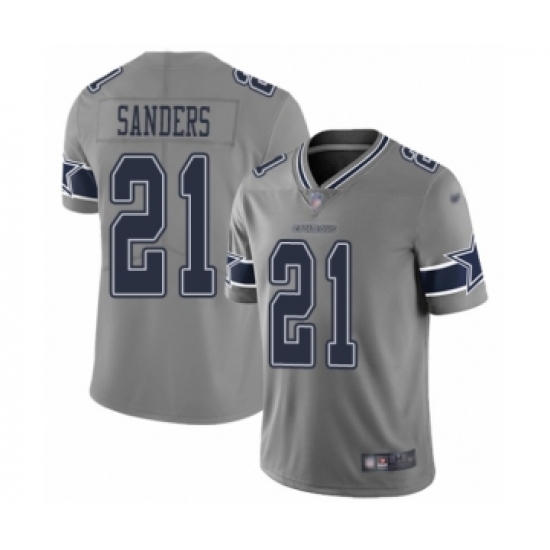 Youth Dallas Cowboys 21 Deion Sanders Limited Gray Inverted Legend Football Jersey
