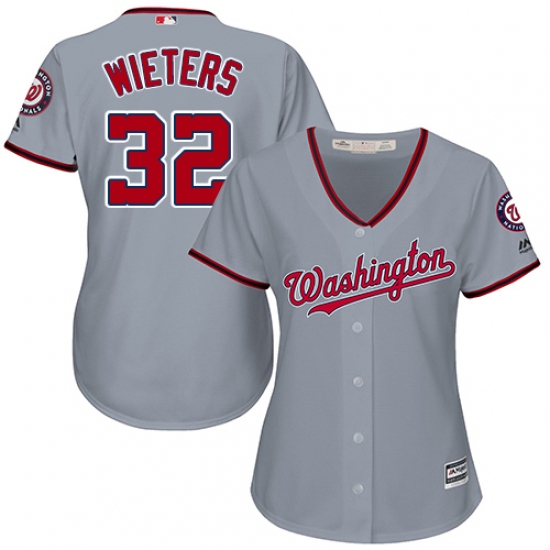 Women's Majestic Washington Nationals 32 Matt Wieters Authentic Grey Road Cool Base MLB Jersey