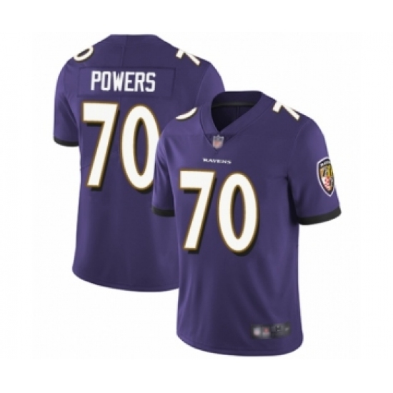 Men's Baltimore Ravens 70 Ben Powers Purple Team Color Vapor Untouchable Limited Player Football Jersey
