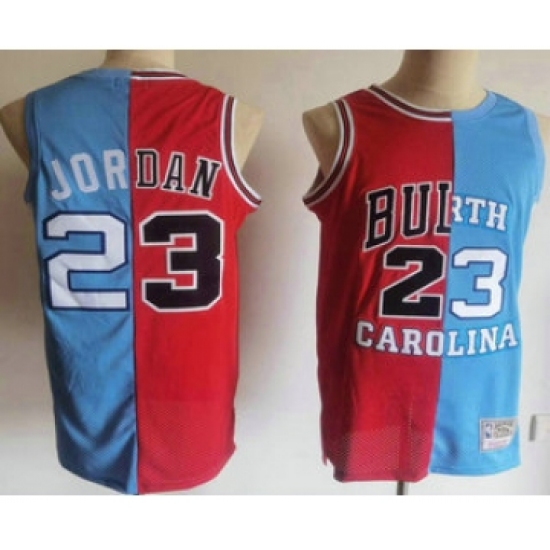 Men's Chicago Bulls 23 Michael Jordan Blue Red Two Tone Stitched Hardwood Classic Swingman Jersey