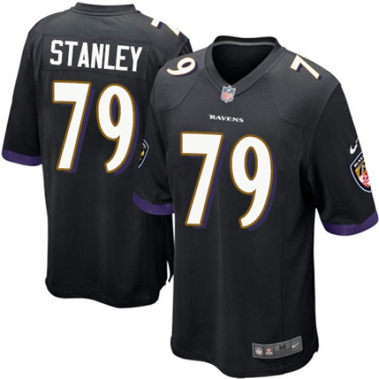 Men's Nike Baltimore Ravens 79 Ronnie Stanley Game Black Alternate NFL Jersey