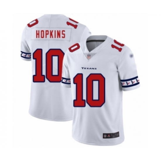 Men's Houston Texans 10 DeAndre Hopkins White Team Logo Fashion Limited Football Jersey
